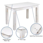 Flash Furniture, rechteckiger Farm-Esstisch aus massivem Kiefernholz, 46 x 30