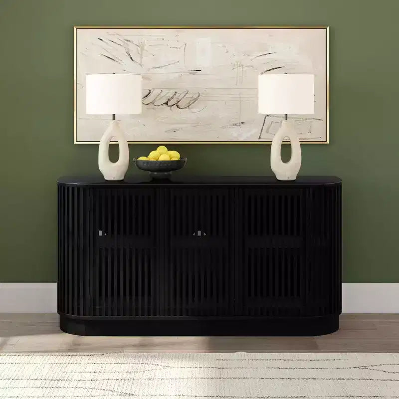 Plank+Beam Contour Sideboard aus Massivholz mit 3 Türen, 59-TV-Ständer fürs Wohnzimmer