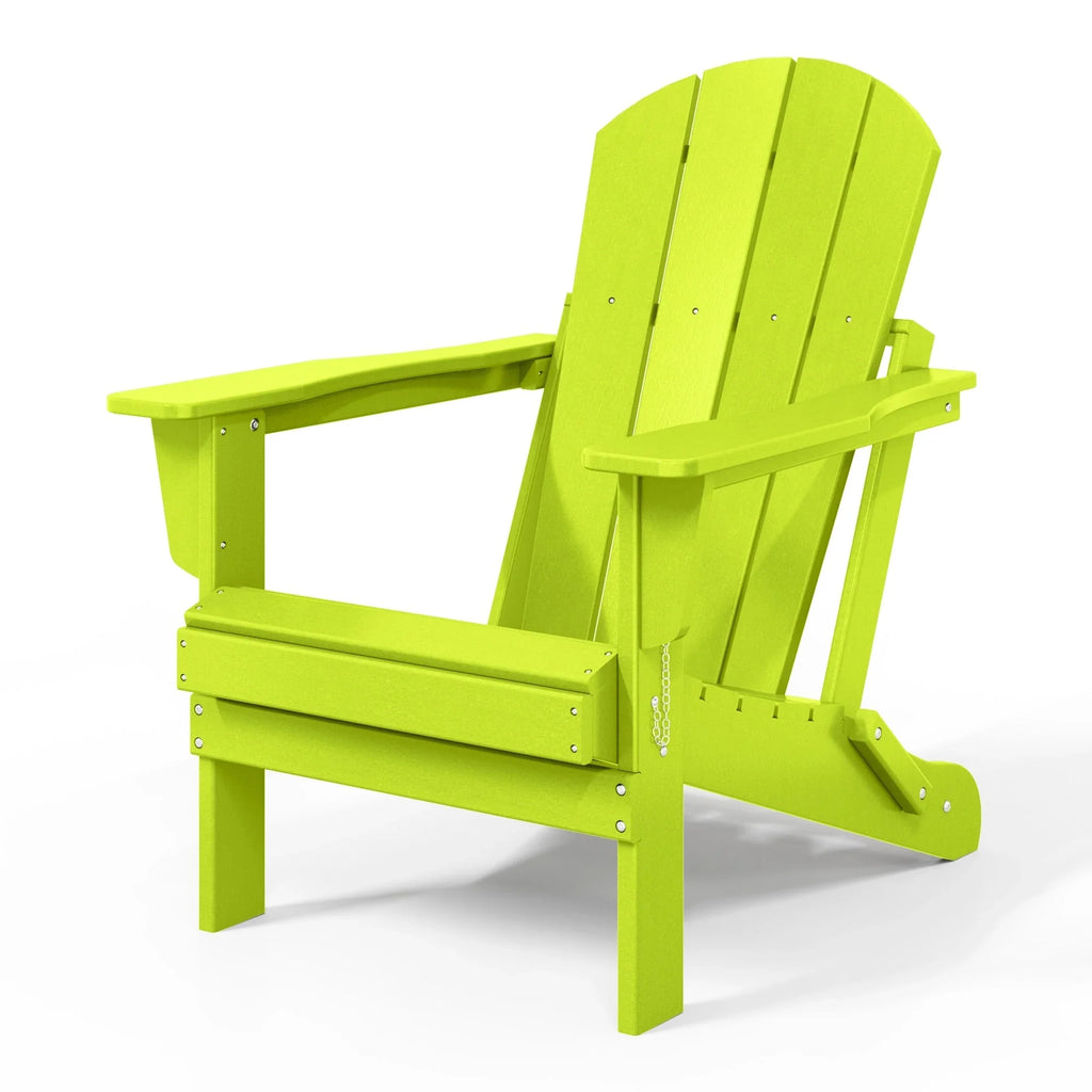 Polytrends Laguna, kleurvaste, weerbestendige, inklapbare Adirondackstoel voor buiten op het terras