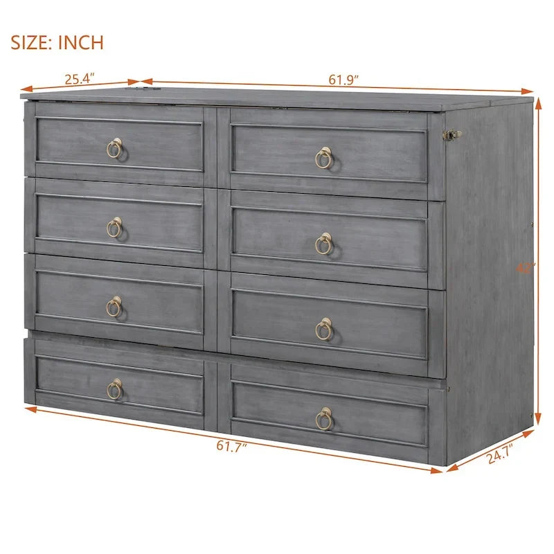 Opklapbed voor queensizebed met grote lades