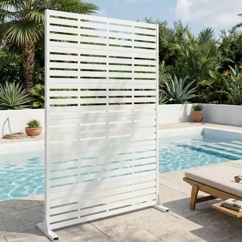 MAYEERTY 72x47 wit, natuurlijk privacyscherm voor buiten, set van 6 natuurlijke vouwschermen voor de achtertuin en tuin