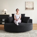 Draaifauteuil voor één persoon van corduroy, chenille en schuim
