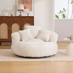 Sofa typu bean bag dla dorosłych i dzieci, duży fotel typu bean bag z sztruksu, 3 poduszkami i podłokietnikami do salonu lub sypialni
