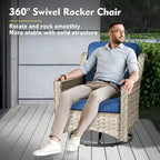 XIZZI 9-piece Outdoor Patio Furniture Conversation Set with Swivel Chair