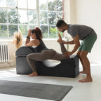 Avana Kami verstelbare chaise longue / voor yoga en massage - 2-in-1 poef met verborgen uitklapbare yogaloungestoel, microfluweel - N/A