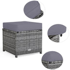 Costway 7-delige diningset van rotan voor het terras, modulaire bank, sofa en voetenbank - bekijk de details