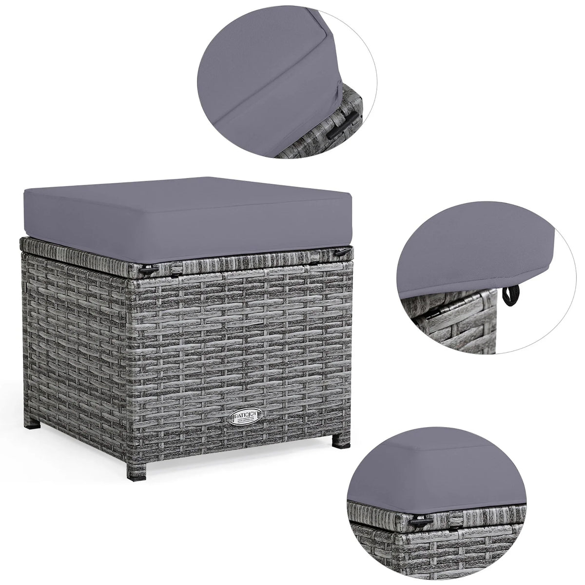 Costway 7-delige diningset van rotan voor het terras, modulaire bank, sofa en voetenbank - bekijk de details