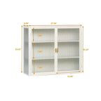 Okak Modern 2-door Wall Cabinet with Featuring 3-tier Storage Glass Doors for Entryway/Dining Room/Living Room/Kitchen
