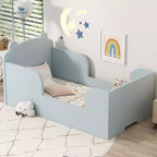 Okak berenvormig vloerbed voor kinderen van 3-6 jaar, peuterbedframe met veiligheidshekje, schattig kinderbed in de vorm van een dier