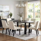 Dovelina 67 Oval Wood Dining Table with 4 legs Modern Kitchen Table for 6 People