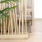JONATHAN Y Tranquil, 39W x 68H, handgefertigter Raumteiler aus Teakzweigen im Küsten-Boho-Stil, einteilig
