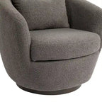 Upholstered Swivel Barrel Armchair with Storage Modern Living Room Side Chair for Bedroom/Office/Reading Spaces