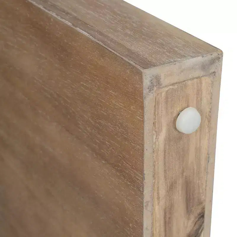 Console rustique Whisen, table d’entrée et table d’appoint avec façade de tiroir cannelée