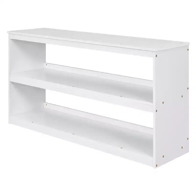 Lit mezzanine bas bas format double avec bureau coulissant, 3 tiroirs et étagères