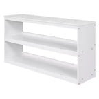 Lit mezzanine bas bas format double avec bureau coulissant, 3 tiroirs et étagères