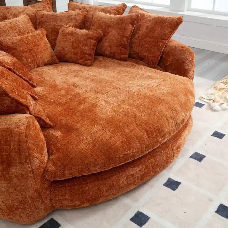 Comfortabele tweezits slaapbank met afgeronde rugleuning, extra grote slaapbank met armleuningen