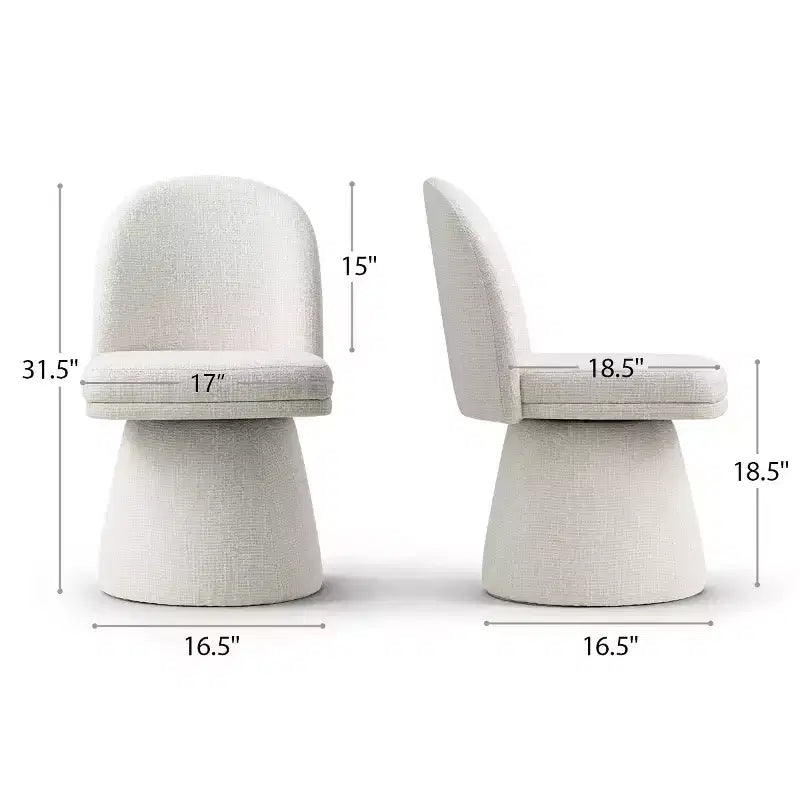 Set aus 6 modernen, um 360° drehbaren Esszimmerstühlen ohne Armlehnen mit säulenförmigem Fuß, elegante Akzentstühle für Küche, Esszimmer oder Büro-Panipeachy