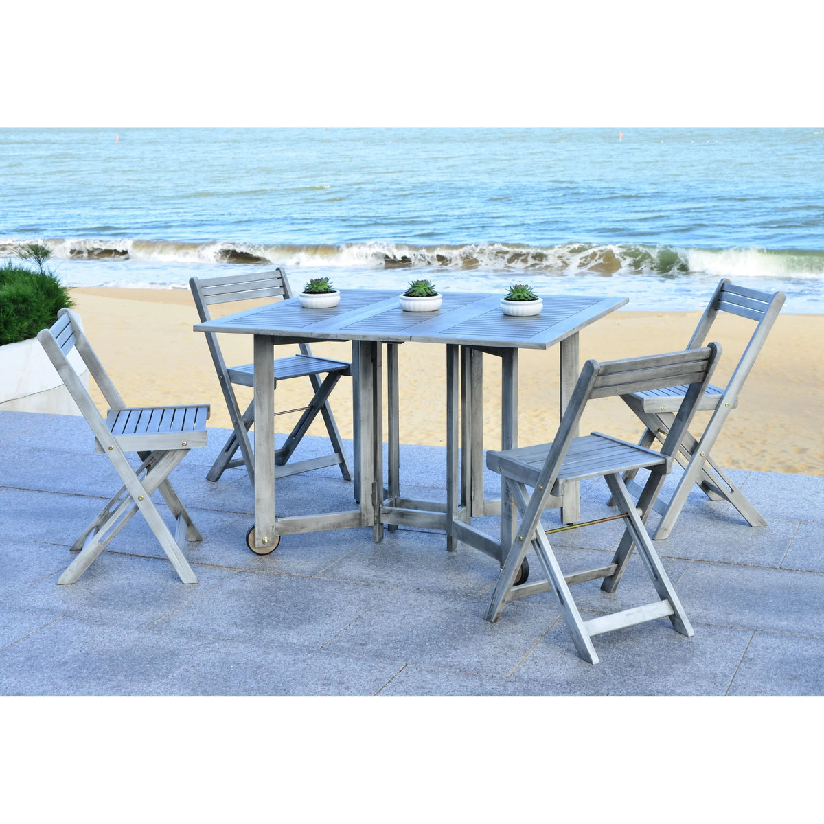 Zestaw mebli jadalnianych SAFAVIEH Outdoor Brandy, 5 elementów - 43Wx35Dx29H