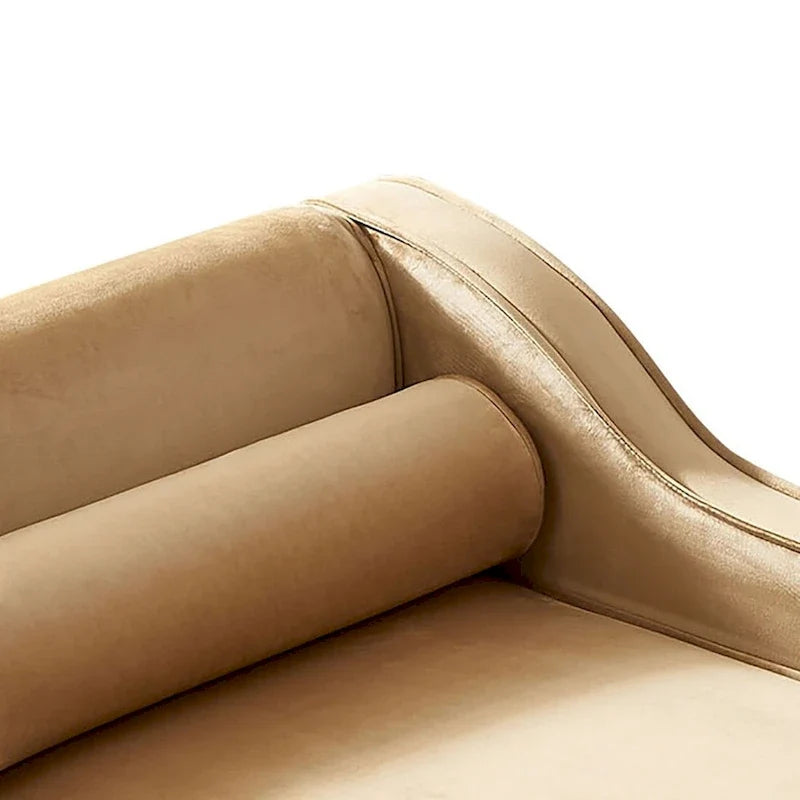 Elegante Franse chaise longue met fluwelen bekleding, opbergruimte en een kussen