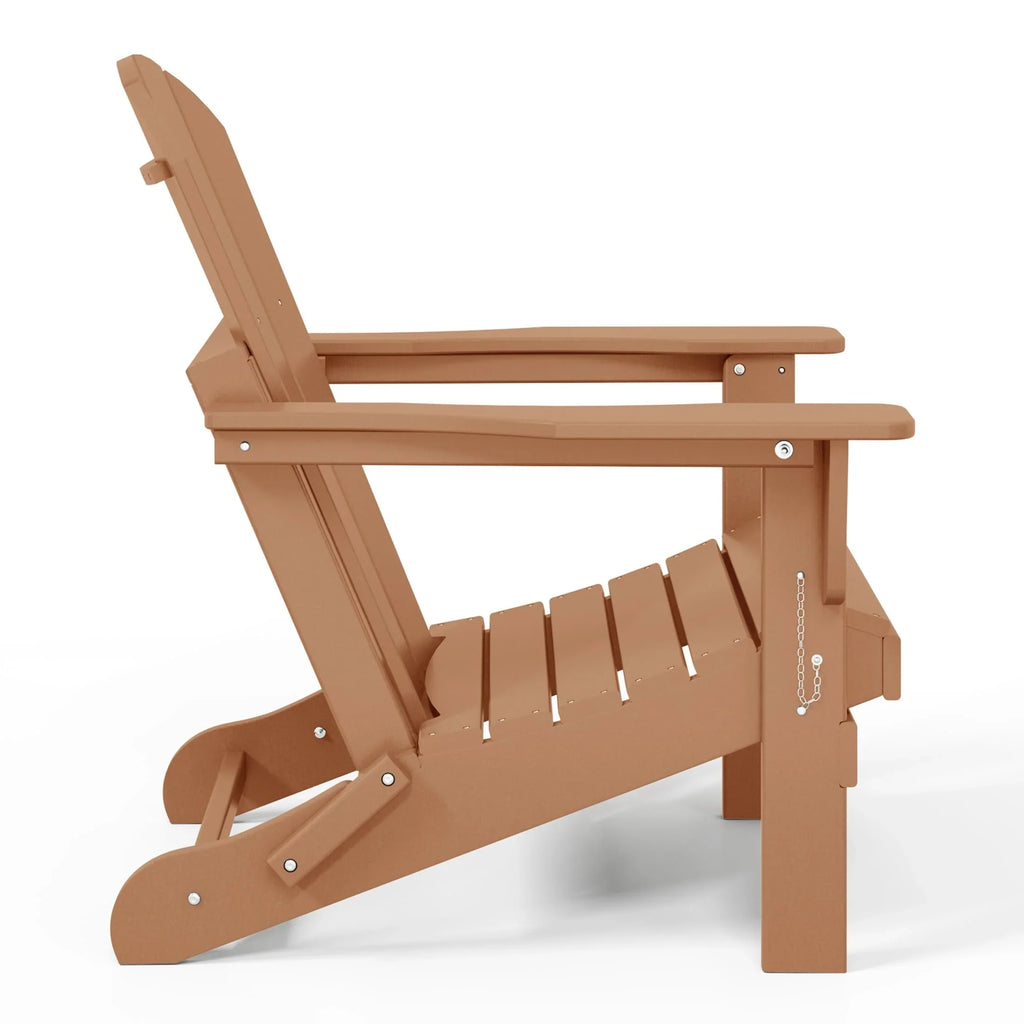 Polytrends Laguna, kleurvaste, weerbestendige, inklapbare Adirondackstoel voor buiten op het terras
