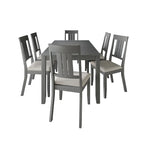 Klasyczny drewniany zestaw jadalniany CraftPorch, 7-elementowy