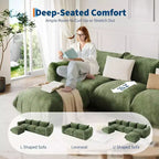 Modulares Zweisitzer-Sofa aus Chenille, Cloud-Sofa mit 2 Sitzplätzen und hochelastischem Schaumstoff, bodenloses Sofa für kleine Räume