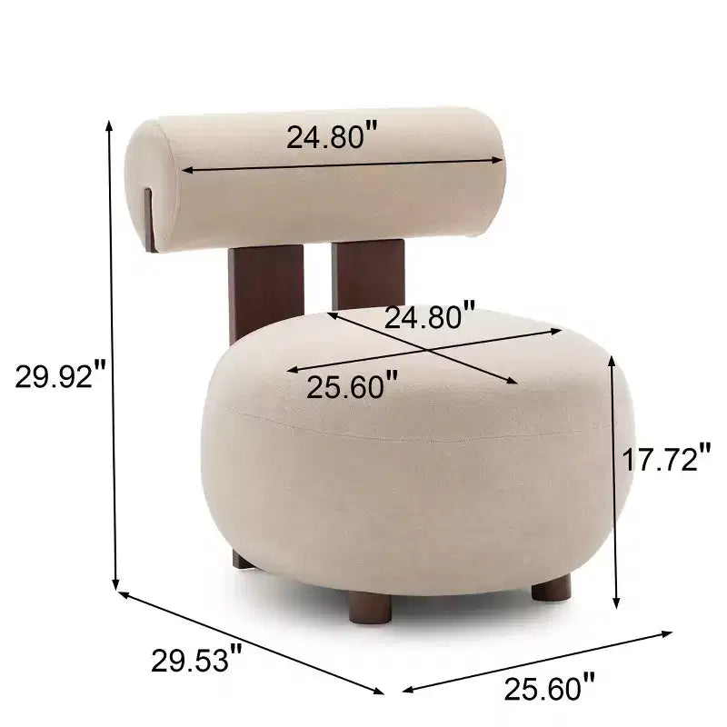 Nowoczesny rzeźbiarski fotel dekoracyjny Christopher Knight Home Chariya z drewna kauczukowego, tapicerowany aksamitem, z cylindrycznym oparciem