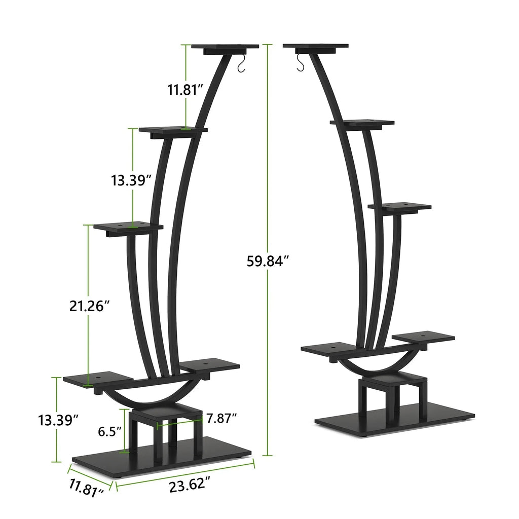 Pflanzenständer für Innenräume, sechsstufiges Blumenregal für Haus und Garten - 2er-Set