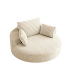 Draaifauteuil voor één persoon van corduroy, chenille en schuim