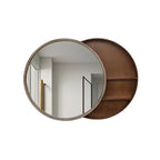 23.6 moderne ronde schuifbare wandspiegel met opbergruimte, ruimtebesparende make-upspiegel voor de badkamer, decoratieve spiegel voor de woonkamer