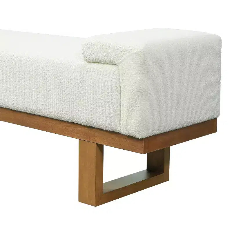 Christopher Knight Home Paulina moderne Bank aus Gummibaumholz mit Bouclé-Polsterung