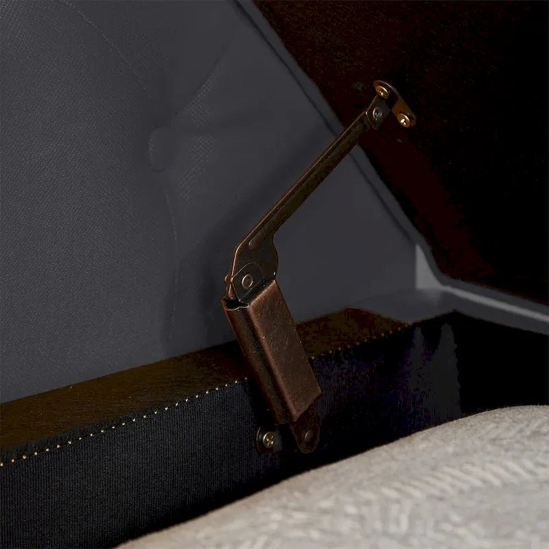 Aufbewahrungsbank fürs Schlafzimmer am Fußende des Bettes, Samt-Ottomane mit gerollten Armlehnen, langes Sofa