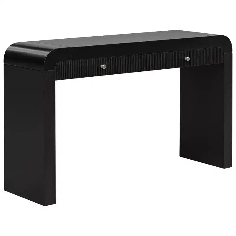 Console rustique Whisen, table d’entrée et table d’appoint avec façade de tiroir cannelée