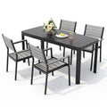Ensemble de salle à manger d'extérieur en aluminium de 5/7 pièces, avec chaises empilables et table extensible