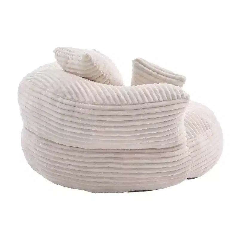 Sofa typu bean bag dla dorosłych i dzieci, duży fotel typu bean bag z sztruksu, 3 poduszkami i podłokietnikami do salonu lub sypialni
