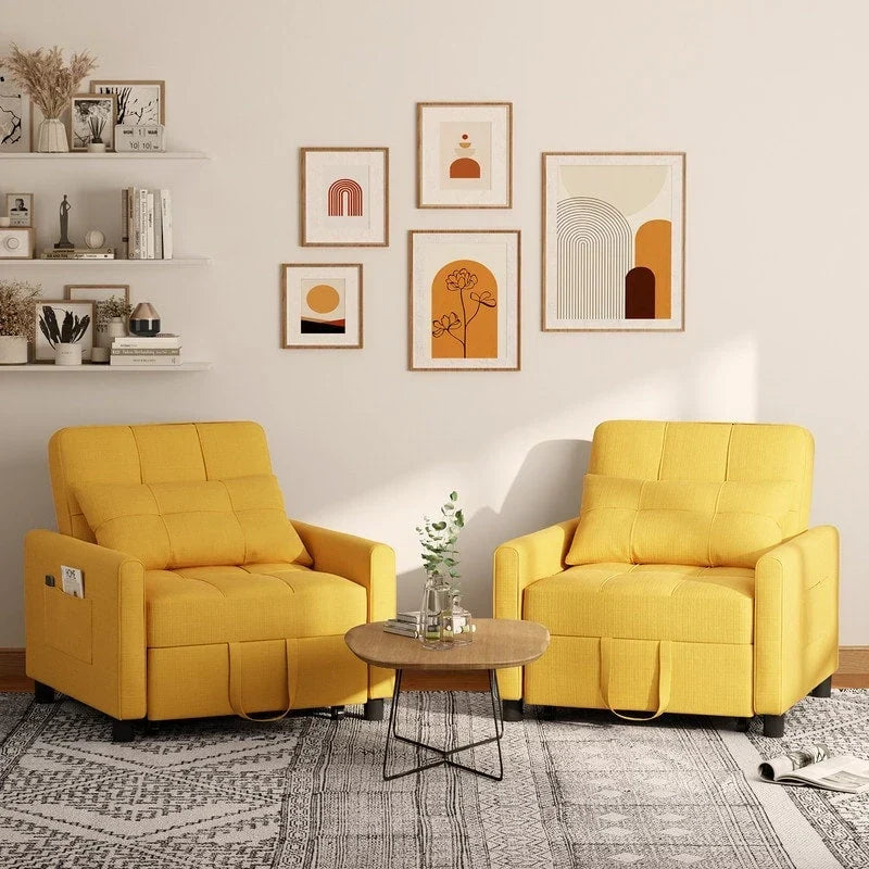 Canapé-lit convertible 3 en 1 avec réglage ajustable, fauteuil-canapé avec lit escamotable, lit pliant convertible pour le salon