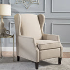 Gestoffeerde fauteuil met vleugelrugleuning en kantelmechanisme, klassieke stijl, blikvanger voor de woonkamer