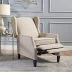 Gestoffeerde fauteuil met vleugelrugleuning en kantelmechanisme, klassieke stijl, blikvanger voor de woonkamer