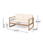 Gartenmöbelset aus Akazienholz, Outdoor-Sitzgruppe mit Couchtisch und weichen Kissen für Garten, Veranda und Balkon, Beige - Merax