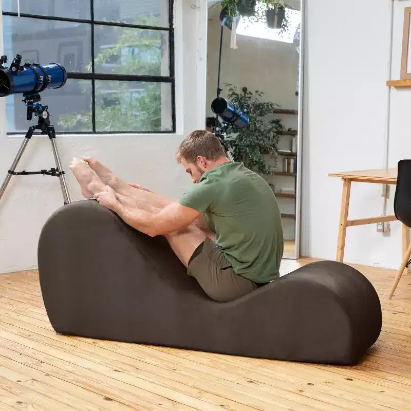 Méridienne élégante Avana pour le yoga - Fabriquée aux États-Unis - Idéale pour les étirements, la détente, l’exercice et plus encore, 60D x 18W x 26H pouces, gris clair