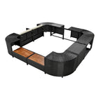 Spa Surround Spa-frame, vierkante modulaire loungeset voor buiten van rotan