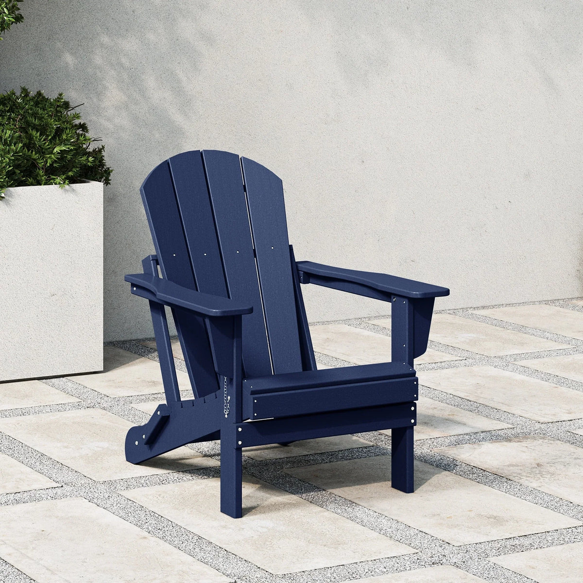 Polytrends Laguna, kleurvaste, weerbestendige, inklapbare Adirondackstoel voor buiten op het terras