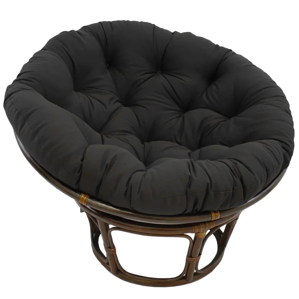 Bali-Papasan-Sessel aus Rattan, 42 Inch, mit Köperstoffkissen