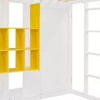 Kids Loft Bed with Wardrobe and Shelves, Wooden Loft Bed Frame with Storage Cabinet for Kids Teens