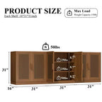 3er-Set Sideboards mit Rattan-Türen und verstellbaren Einlegeböden - 93Lx31H