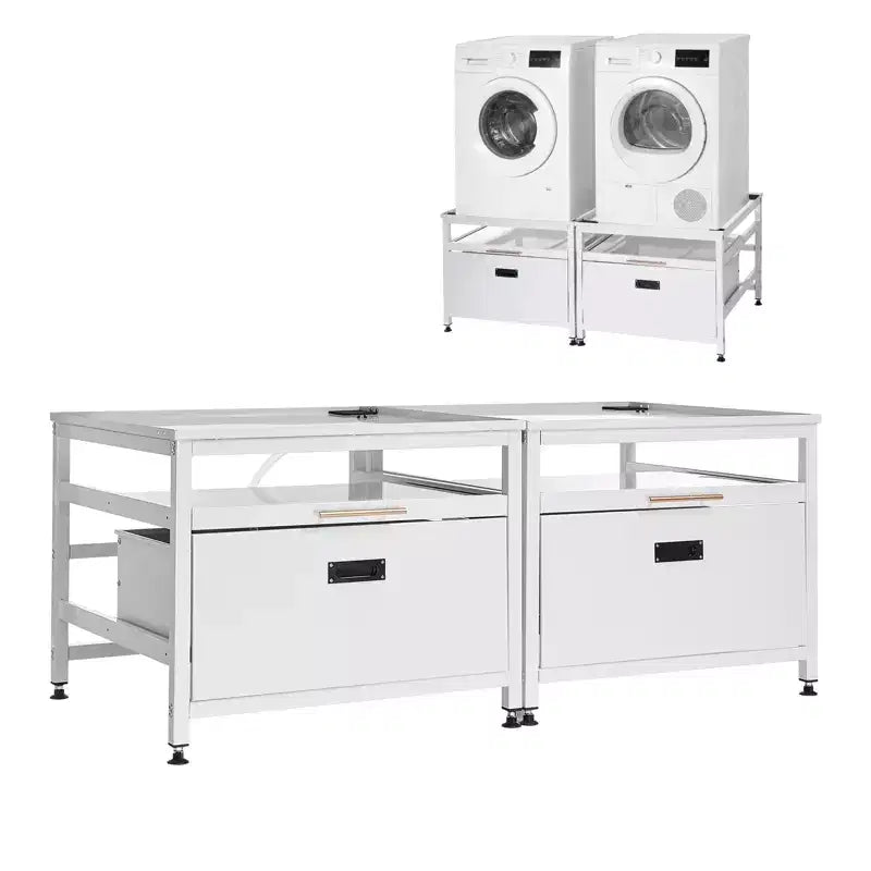 Socle pour lave-linge VEVOR, hauteur de 22.6 in, socle pour lave-linge et sèche-linge de 29x29 in avec plateau coulissant et espace de rangement, capacité de charge de 800 lbs, antidérapant, blanc