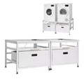 Socle pour lave-linge VEVOR, hauteur de 22.6 in, socle pour lave-linge et sèche-linge de 29x29 in avec plateau coulissant et espace de rangement, capacité de charge de 800 lbs, antidérapant, blanc