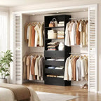 Besiost-Schrankorganisationssystem aus Holz, 4-9 Ft, mit 4 Schubladen, 4 Kleiderstangen und Regaltürmen