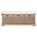 Banc de rangement SAFAVIEH Fiorello avec coussin et 3 tiroirs - 47.3 W x 15 L x 19 H - 47Wx15Dx19H