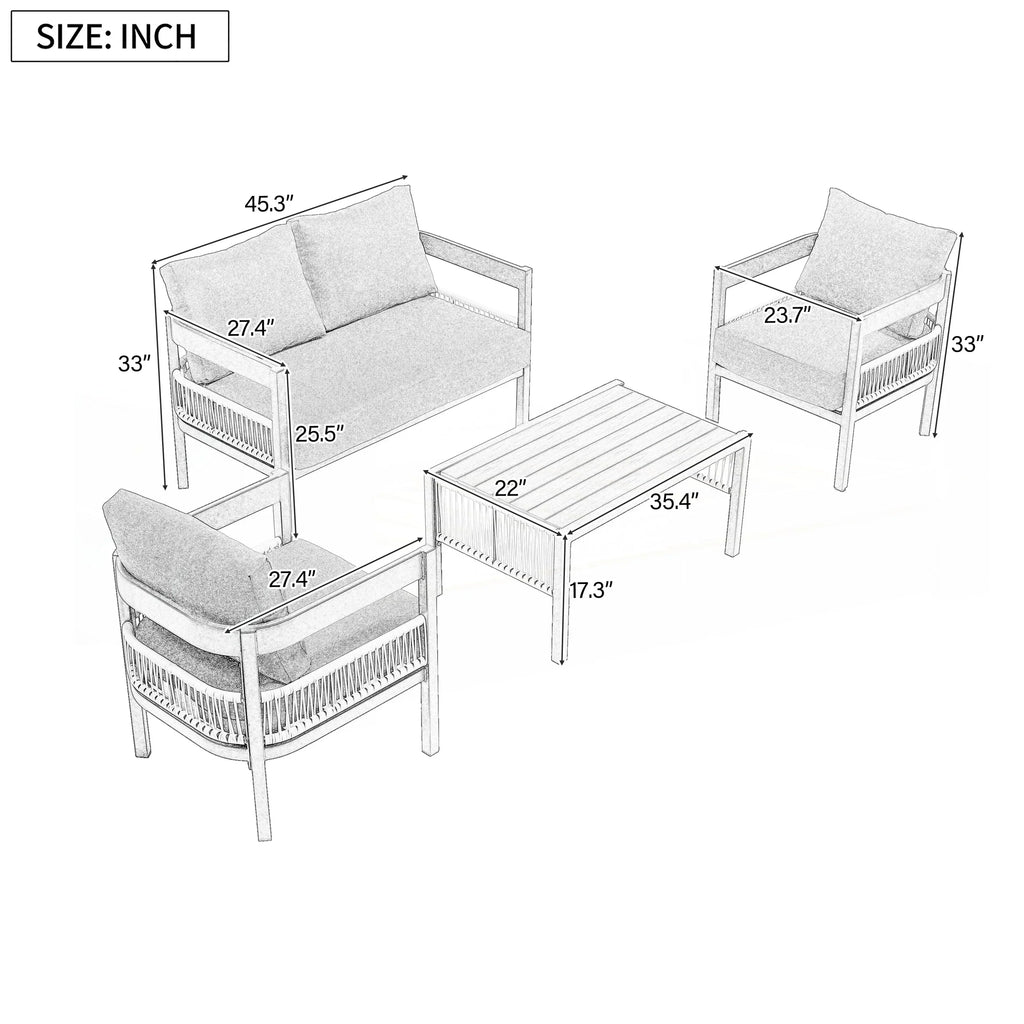 4-teiliges Outdoor-Sofaset